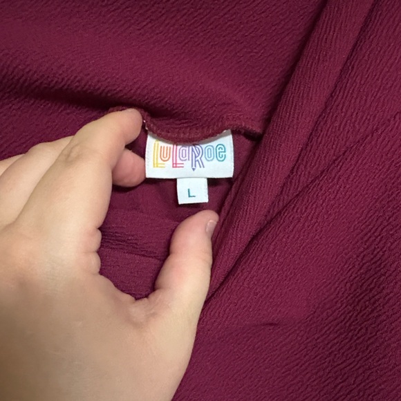 LuLaRoe L Cassie Rich Wine/Fuschia Pencil Skirt - Picture 6 of 7